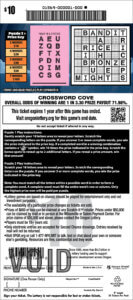 Crossword Cove ticket back